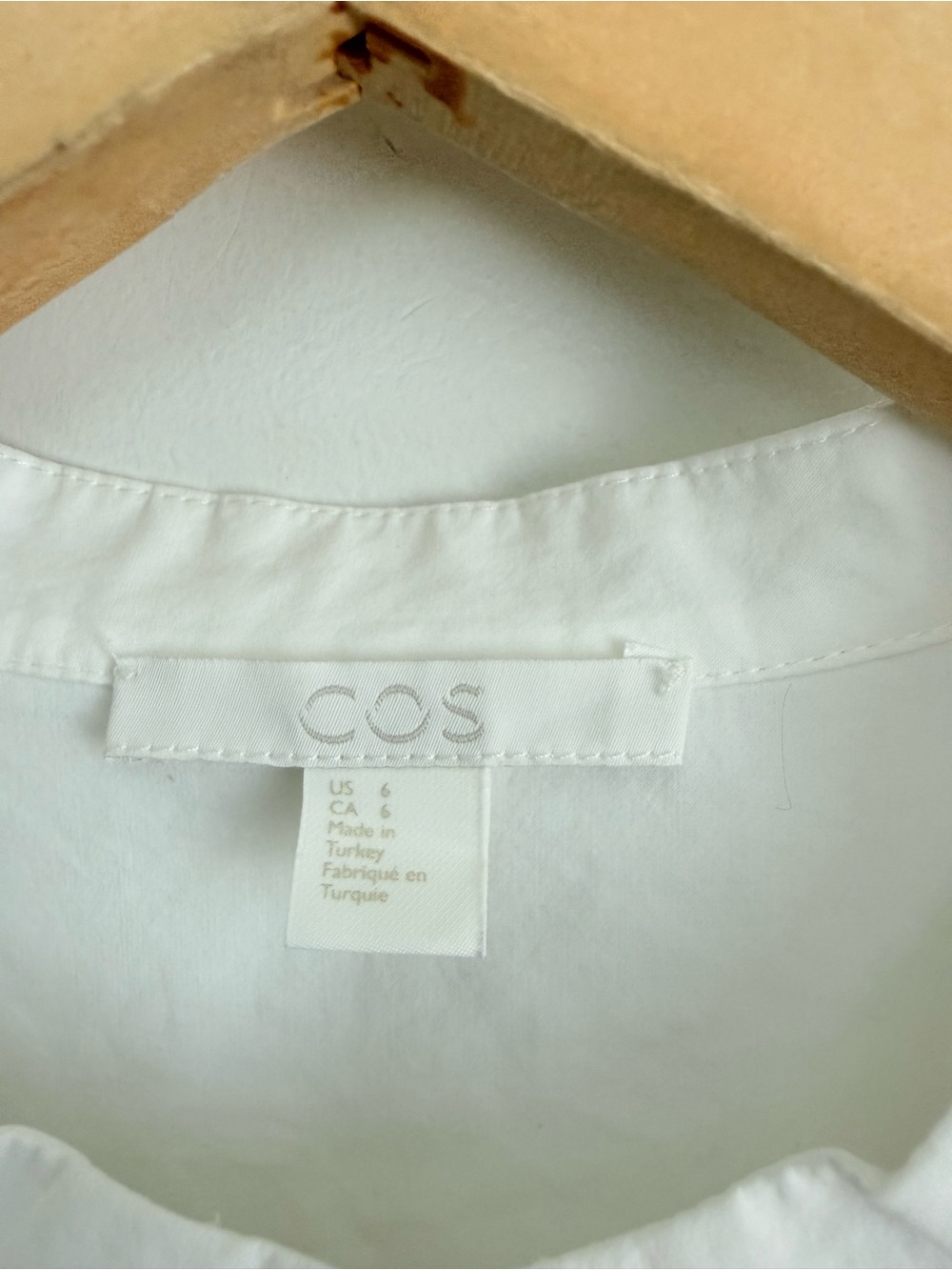 COS Draped Front Cotton Shirt in White - Picture 7 of 9
